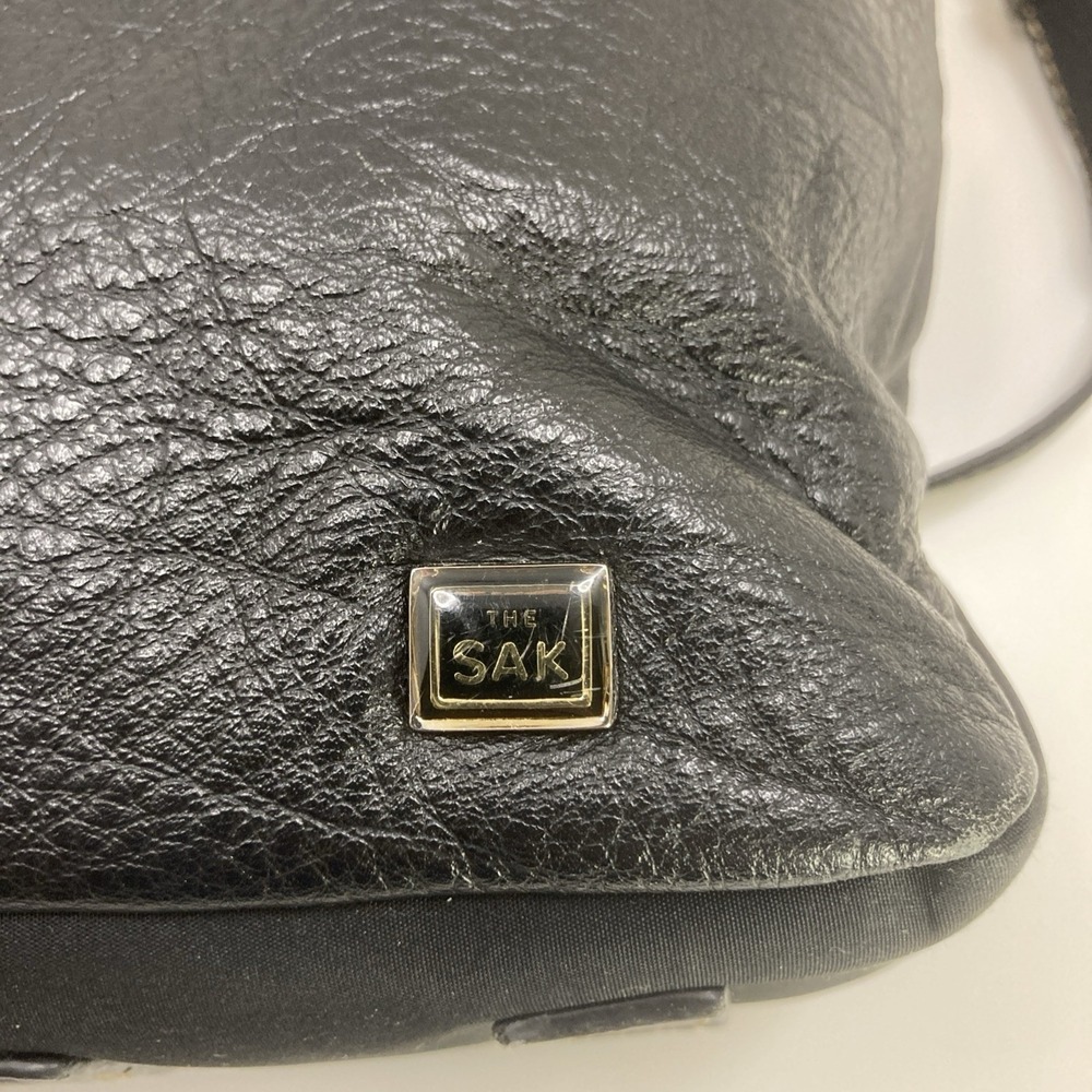 The Sak Black Shoulder Strap Pebbled Leather Soft Purse Bag - Picture 6 of 12